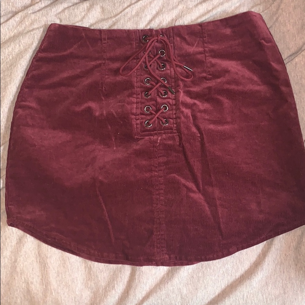 Maroon Corduroy Skirt